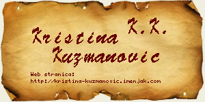 Kristina Kuzmanović vizit kartica